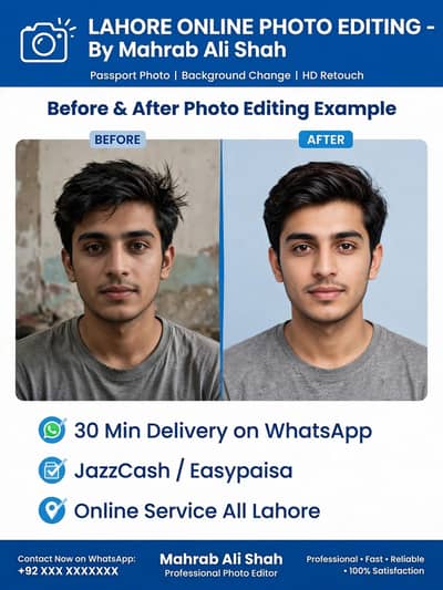 Lahore Photo Editing By Mahrab Ali Shah - Passport, HD - 30 Min