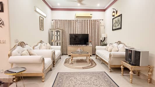 Luxury Carved Sofa Set – Gold & Cream