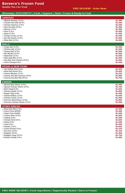 Bareer's Frozen Food