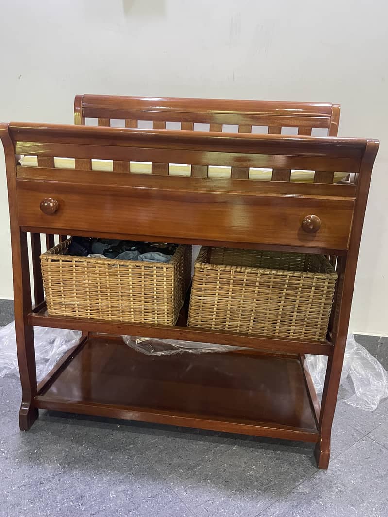 Wooden Baby Changing Table with Storage Shelf & Drawer 4