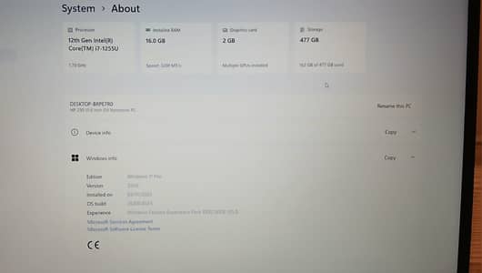 HP laptop Core i7, 12th Generation