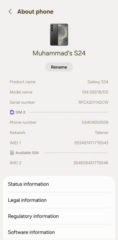 Samsung Mobile S24 256gb Non Pta Sim Working. exchange possible