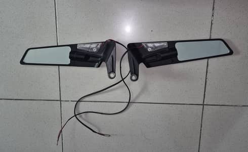Kawasaki Style Aerodynamic Wing Mirrors – Universal Fit with LEDs