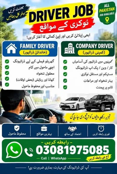 Driver Jobs Available Across Pakistan
