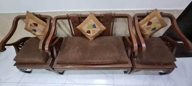 Solid Wood 5-Seater Chinese Style Sofa Set