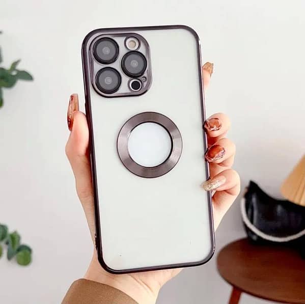 New Luxury Transparent Colourful Side Borders Case with Camera Lens Protection for iPhone 18 to iPhone 11 Pro Max