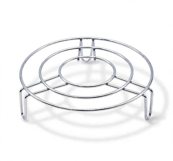 Stainless Steel Round Steaming Rack - Pressure Cooker aur Garam Bartano ke liye Heat Resistant Pot Stand