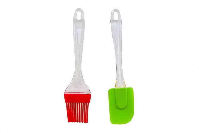 Silicone Oil Brush & Spatula Set 2 Pcs - Food Grade, Heat Resistant 240°C - Baking & Cooking
