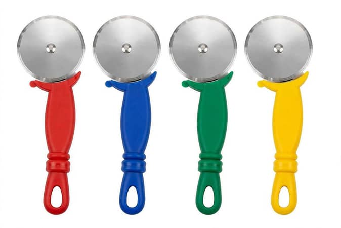 Pizza Cutter Multicolour Handle - Stainless Steel Wheel Cutter for Pizza, Dough, Pastry & Paratha - Random Colour