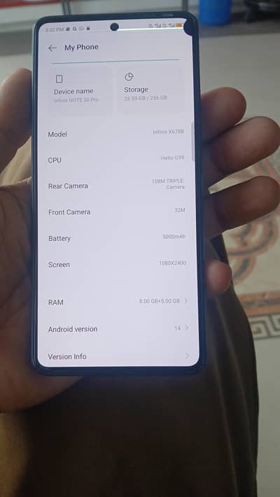 Infinix Note 30 Pro 256GB+ 8+5GB Ram