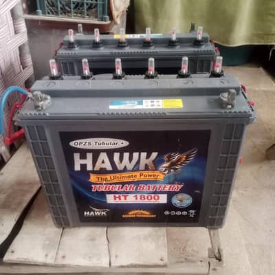 2 Hawk HT 1800 Tubular Batteries in Warranty
