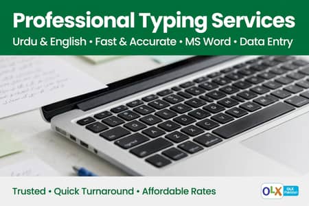 Fast English typing  service MS word and Data Entry