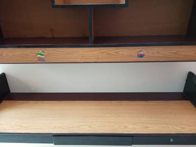 Wall Mounted wooden Study Table with Book Rack & Drawers (03258653391