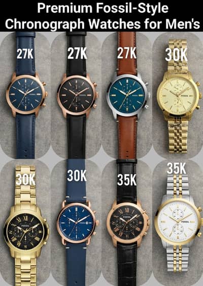 Premium Fossil-Style Chronograph Watches for Men's