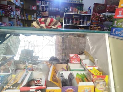 Shop counter. wood and glass
