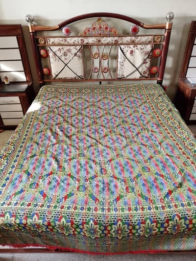 Double bed Queen size with mattress New Condition Urgent sell