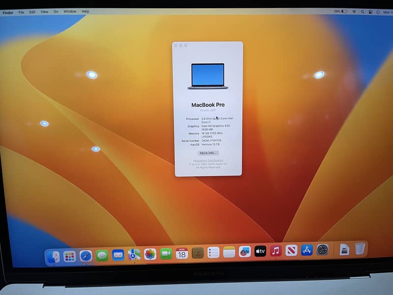 Macbook pro 2017 ci7 7