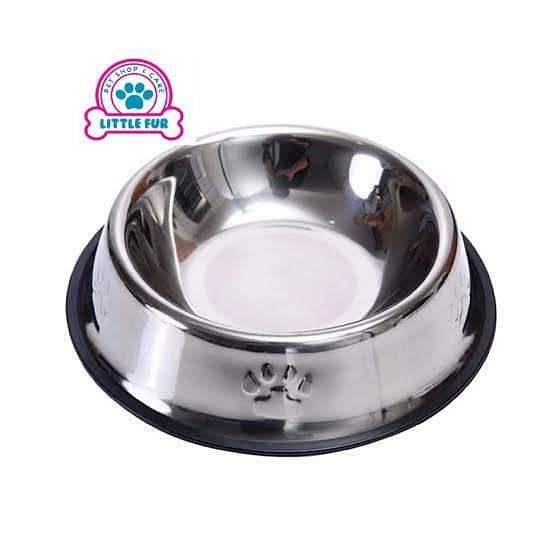 Stainless Steel Pet Food Bowl with Non-Slip Base – Small Dog & Cat Feeding Bowl, Easy to Clean, Grey