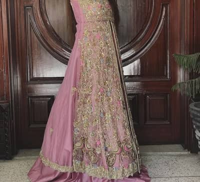 Pink Pishwas with Silk Lehnga & Heavy Gold Embroidery |Negotiable|