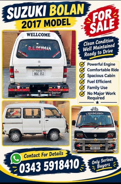 Suzuki Bolan 2017 Model – Excellent Condition
