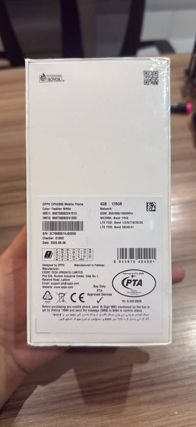 OPPO A6c 4GB RAM / 128GB ROM – Brand New Sealed Pack