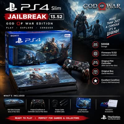 Sony PS4 Slim 500GB Jailbreak 13.52 | Original Box | God of War