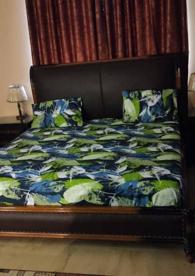 King size bed set pure sheesham