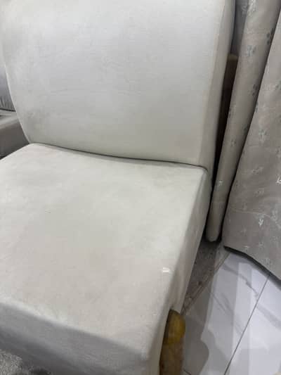 Premium Cream Sofa Chair | Elegant Wooden Legs