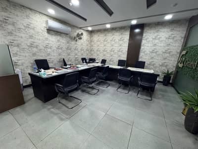 U-Shape Office Table Set With Mirror Top + 11 Chairs For Sale