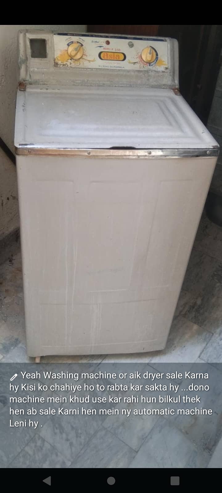 Asia washing machine and super Asia dryer In good working condition 0