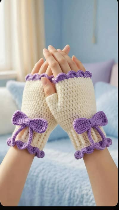 Handmade Crochet Gloves for Women.
