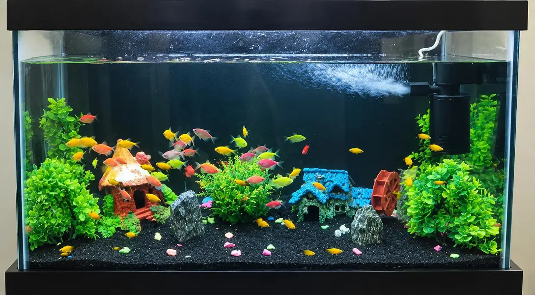Black Wooden Fish Aquarium With Cabinets — photo 2