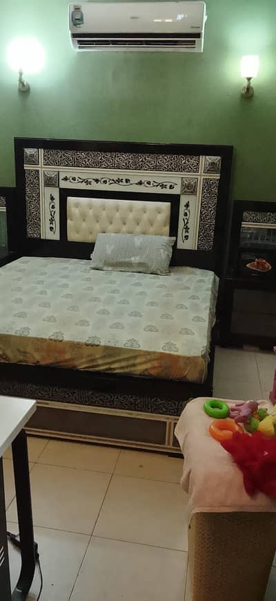 Bridal Black Bed Set with Side Tables & Dressing Table