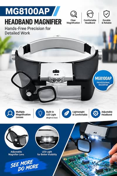 81007-AP LED Head Magnifier With Light In pakistan