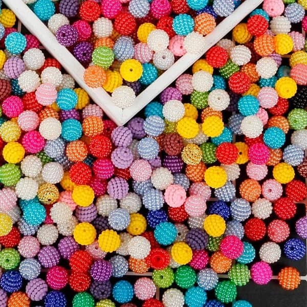 8mm Bayberry Acrylic Beads – Round Multicolor Beads for DIY Jewelry Making (Bracelets, Necklaces, Accessories)