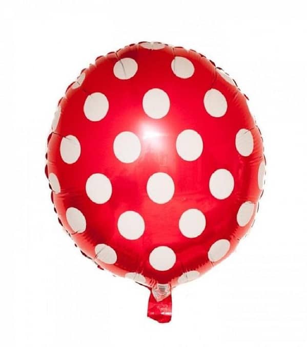 Pack of 10 Polka Dot Shape Balloons, 18in, Red
