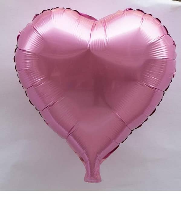 Rose Pink 5-Piece Heart-Shaped Foil Balloons, 18-Inch