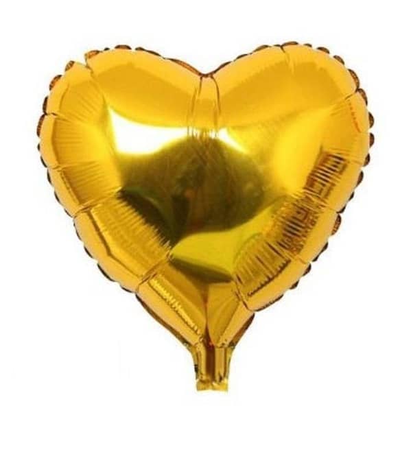 Golden Heart Foil Balloons – Ten Pieces