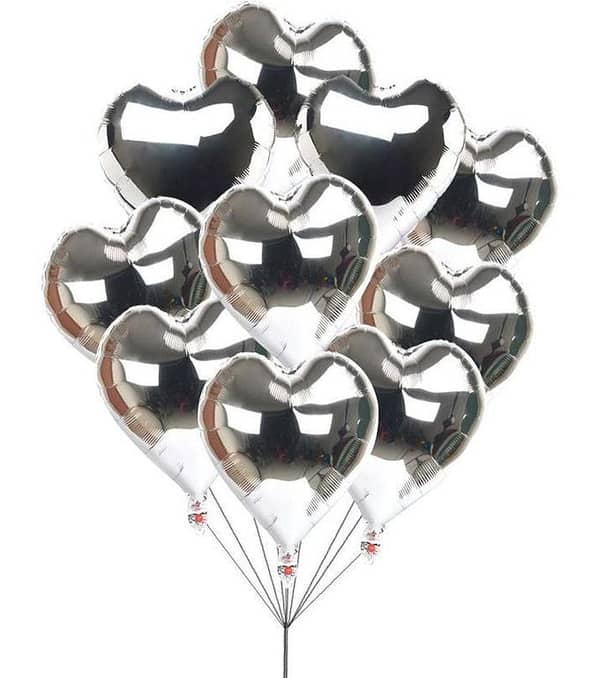 Silver Heart Balloons – Ten Pictures