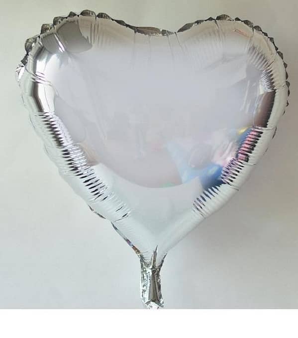 One Piece 18' Silver Heart Shaped Balloon