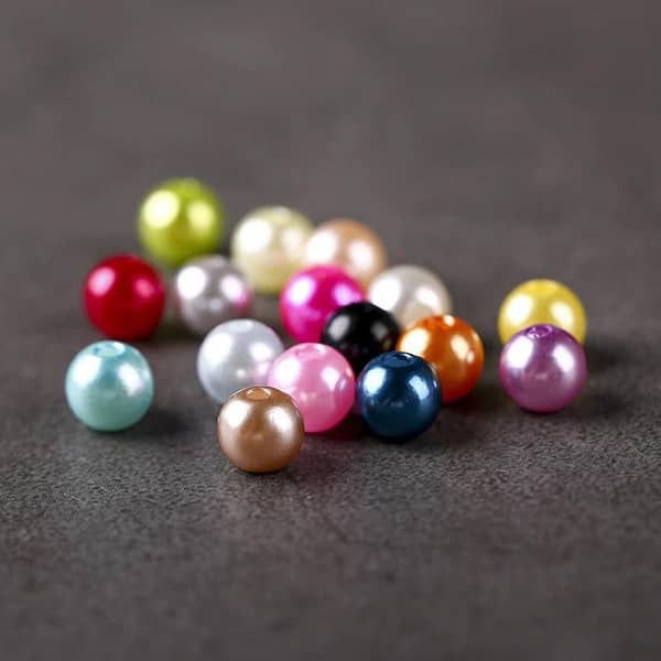 100Pcs 8mm ABS Imitation Pearl Beads with Hole – Round Plastic/Acrylic Spacer Beads for DIY Jewelry Making Findings