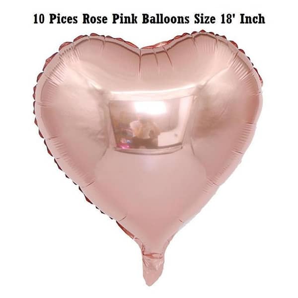 Rose Pink 10-Piece Star Shape Foil Sheet Balloons, 18 Inch