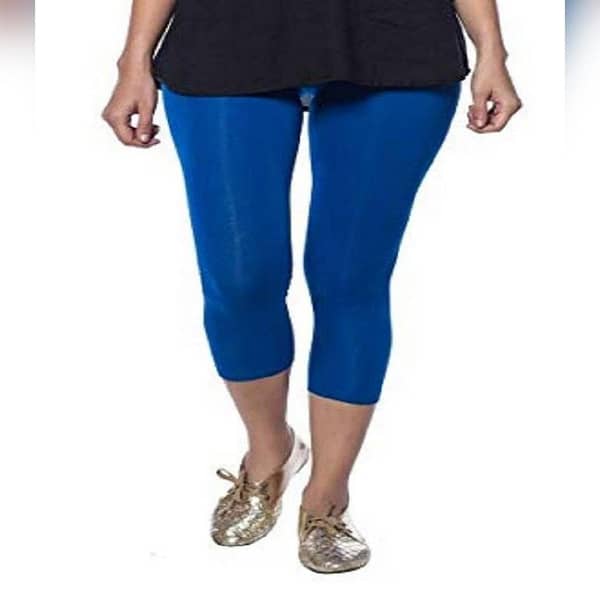 Blue Lycra Extra Skinny Leggings For Women Export Quality High Waisted