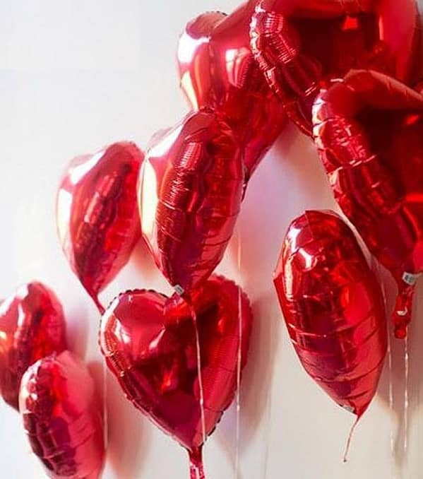 RED Heart Foil Balloon – Pack of 10 Heart-Shaped Foil Balloons