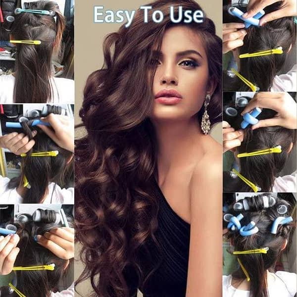 Foam Roller Heatless Hair Curler Set – 10 Pcs Coiled Curl Tools for Overnight Curls