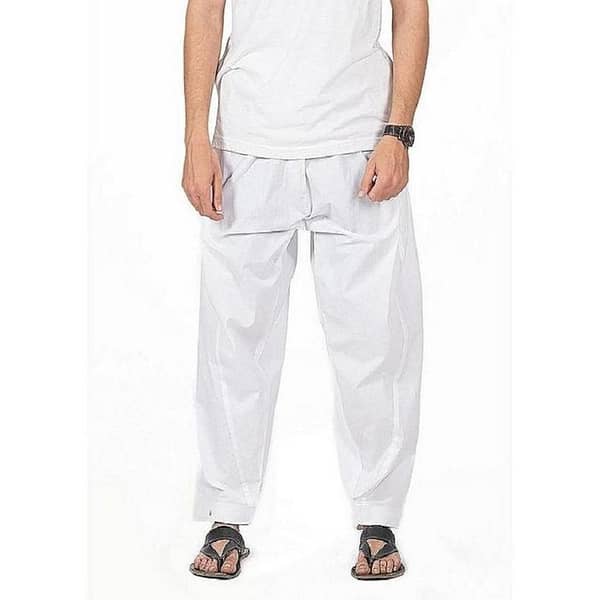 White Cotton Shalwar for Men