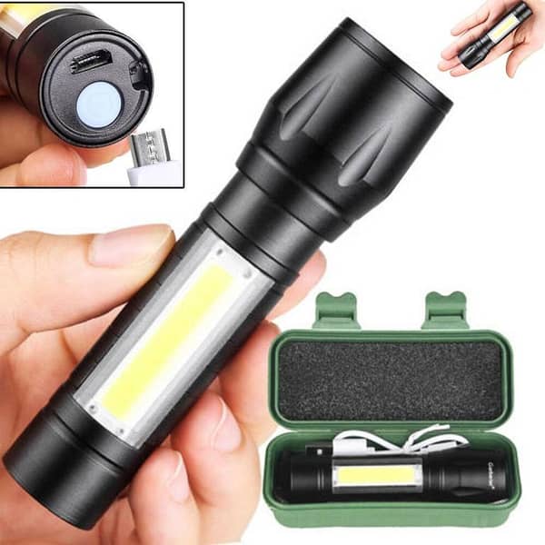 Solar Light COB Camping Tent Hanging Solar Lawn Light USB Charging Garden Lamp - GOLDEN BROWN