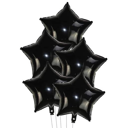 5-Piece Set: Large 18-Inch Star Foil Balloons in Your Color Theme for Helium, Weddings, and Birthdays