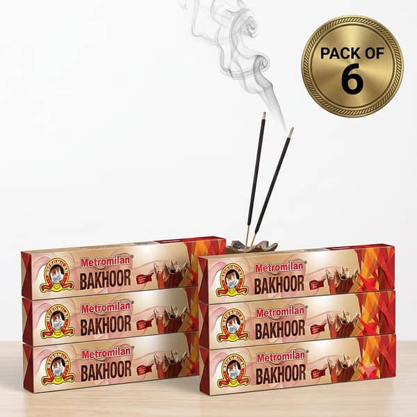 Metromilan Bakhoor Incense Sticks Pack of 6 - Scent of Love Fragrance Agarbatti for Home, Office & Meditation - Premium Quality Long Lasting Oudh Scent