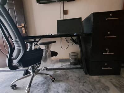 Workstation chair , table , cabinet